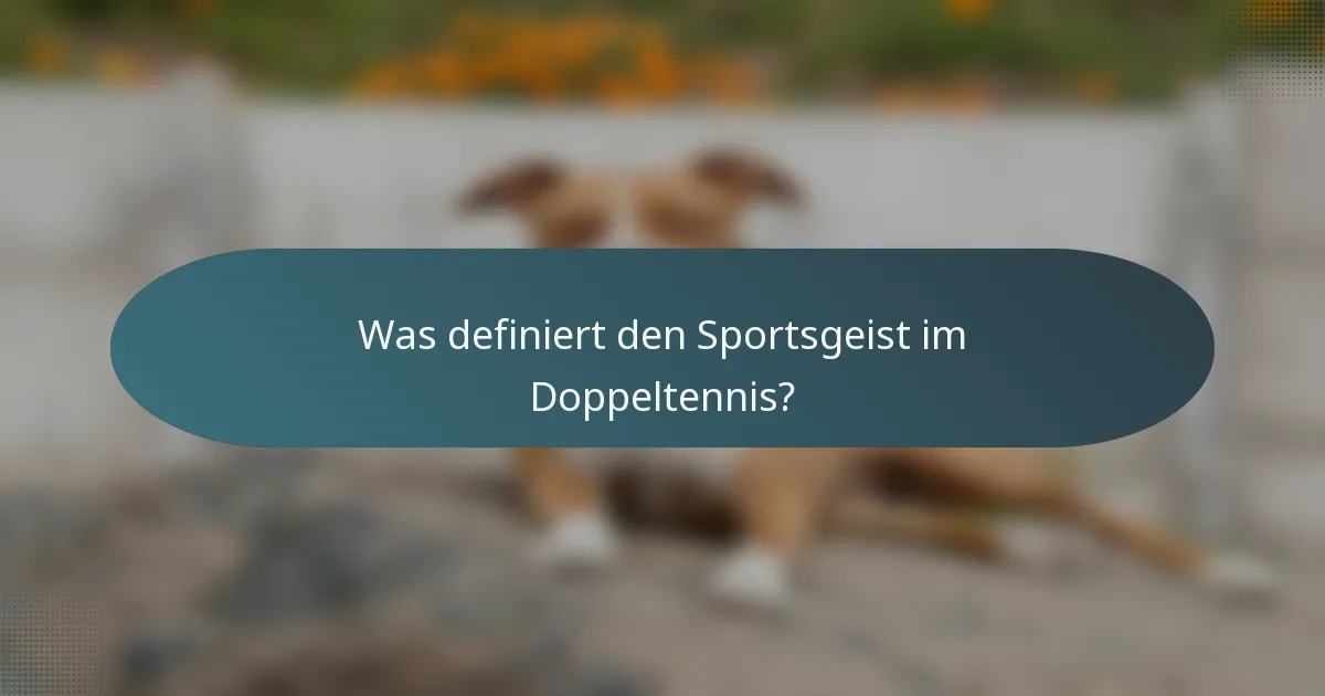 Was definiert den Sportsgeist im Doppeltennis?