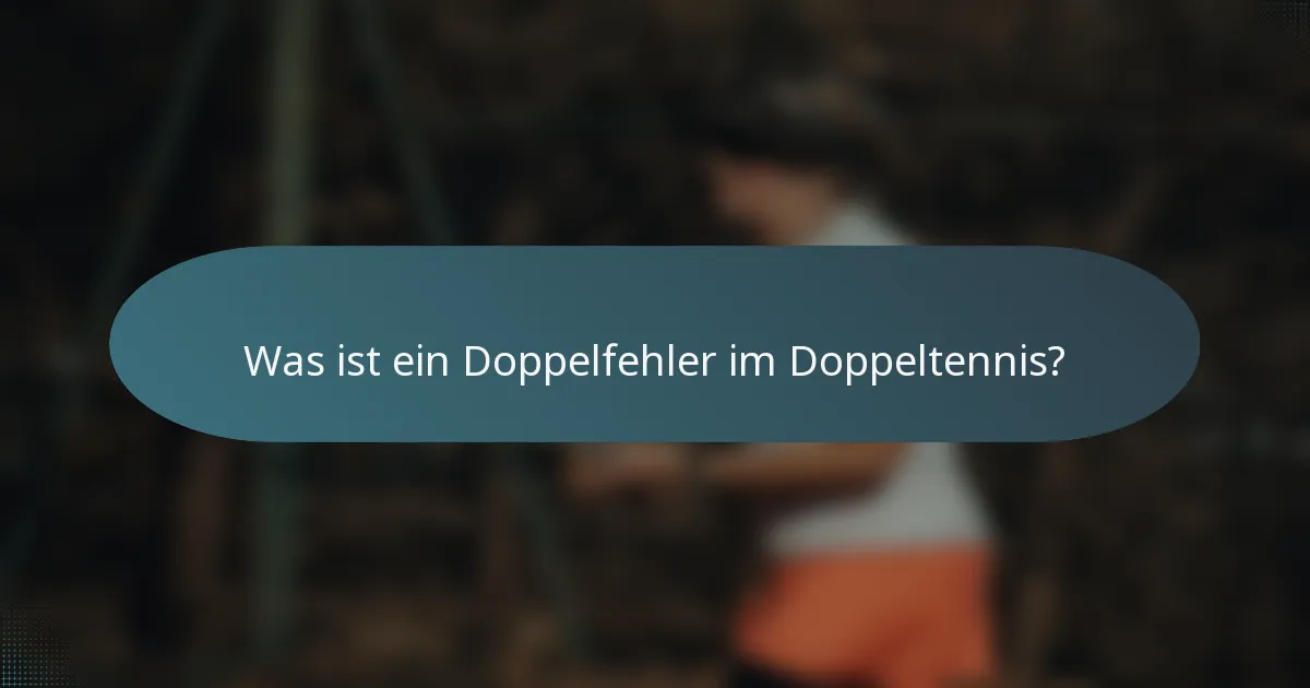 Was ist ein Doppelfehler im Doppeltennis?