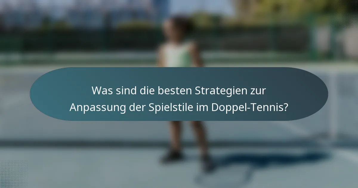 Was sind die besten Strategien zur Anpassung der Spielstile im Doppel-Tennis?