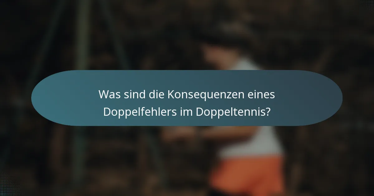 Was sind die Konsequenzen eines Doppelfehlers im Doppeltennis?