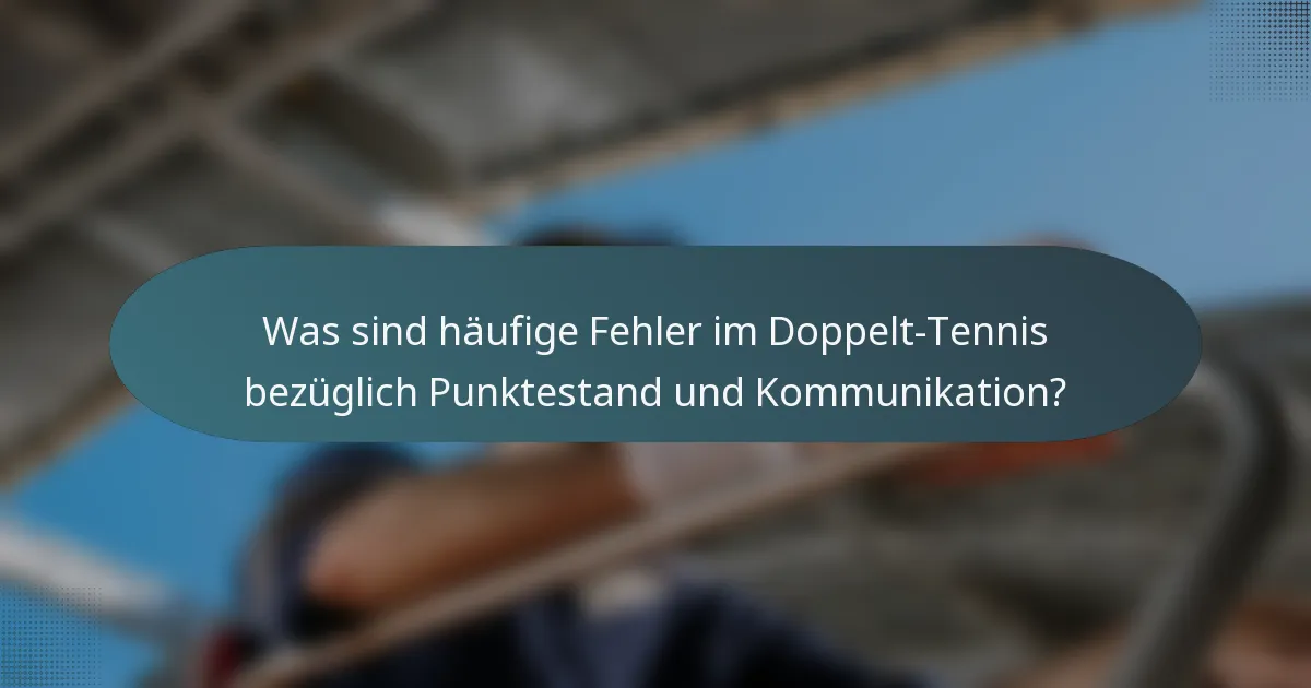 Was sind häufige Fehler im Doppelt-Tennis bezüglich Punktestand und Kommunikation?