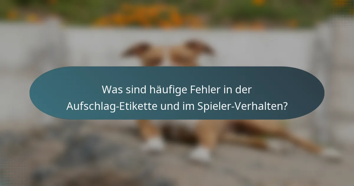 Was sind häufige Fehler in der Aufschlag-Etikette und im Spieler-Verhalten?