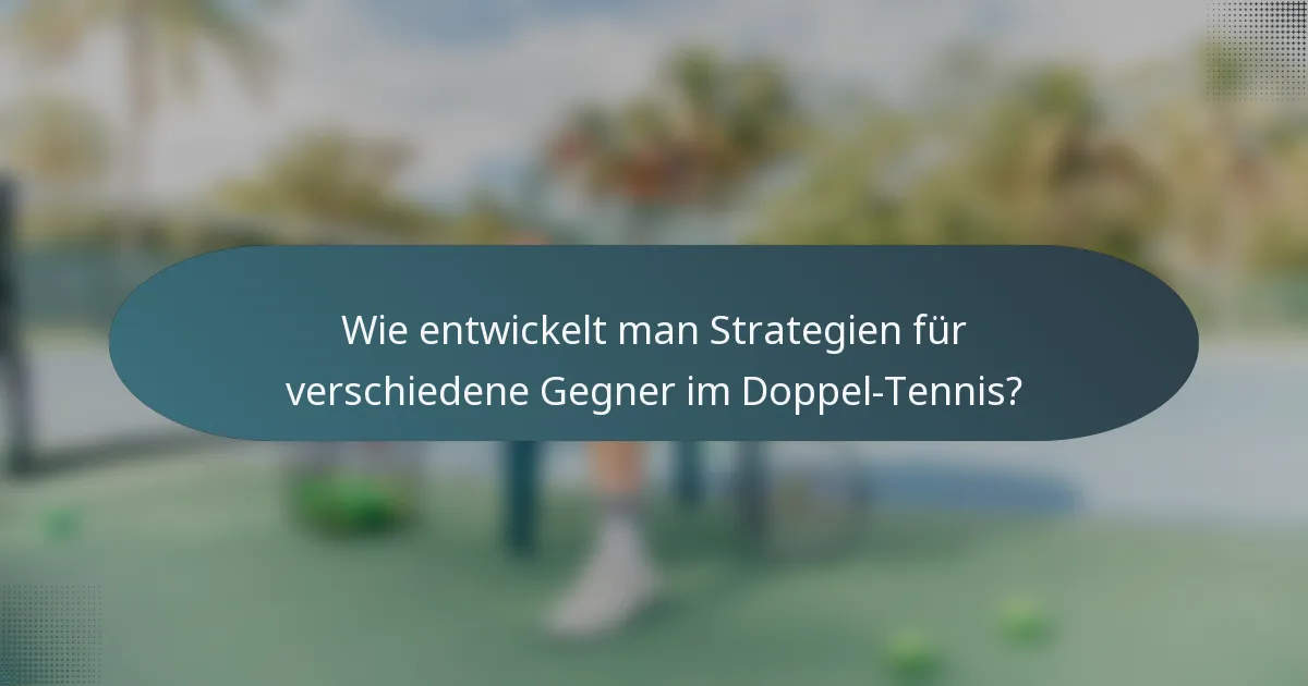Wie entwickelt man Strategien für verschiedene Gegner im Doppel-Tennis?