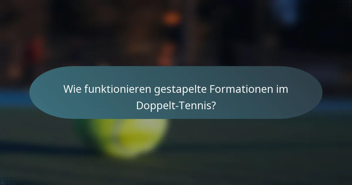 Wie funktionieren gestapelte Formationen im Doppelt-Tennis?
