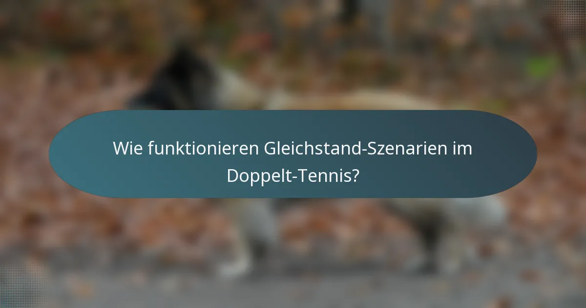 Wie funktionieren Gleichstand-Szenarien im Doppelt-Tennis?