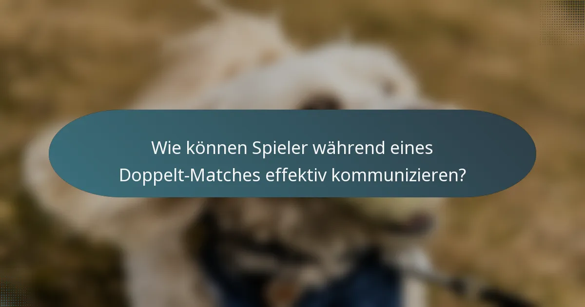 Wie können Spieler während eines Doppelt-Matches effektiv kommunizieren?