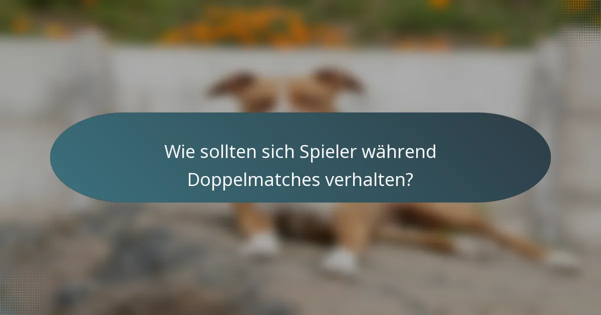 Wie sollten sich Spieler während Doppelmatches verhalten?